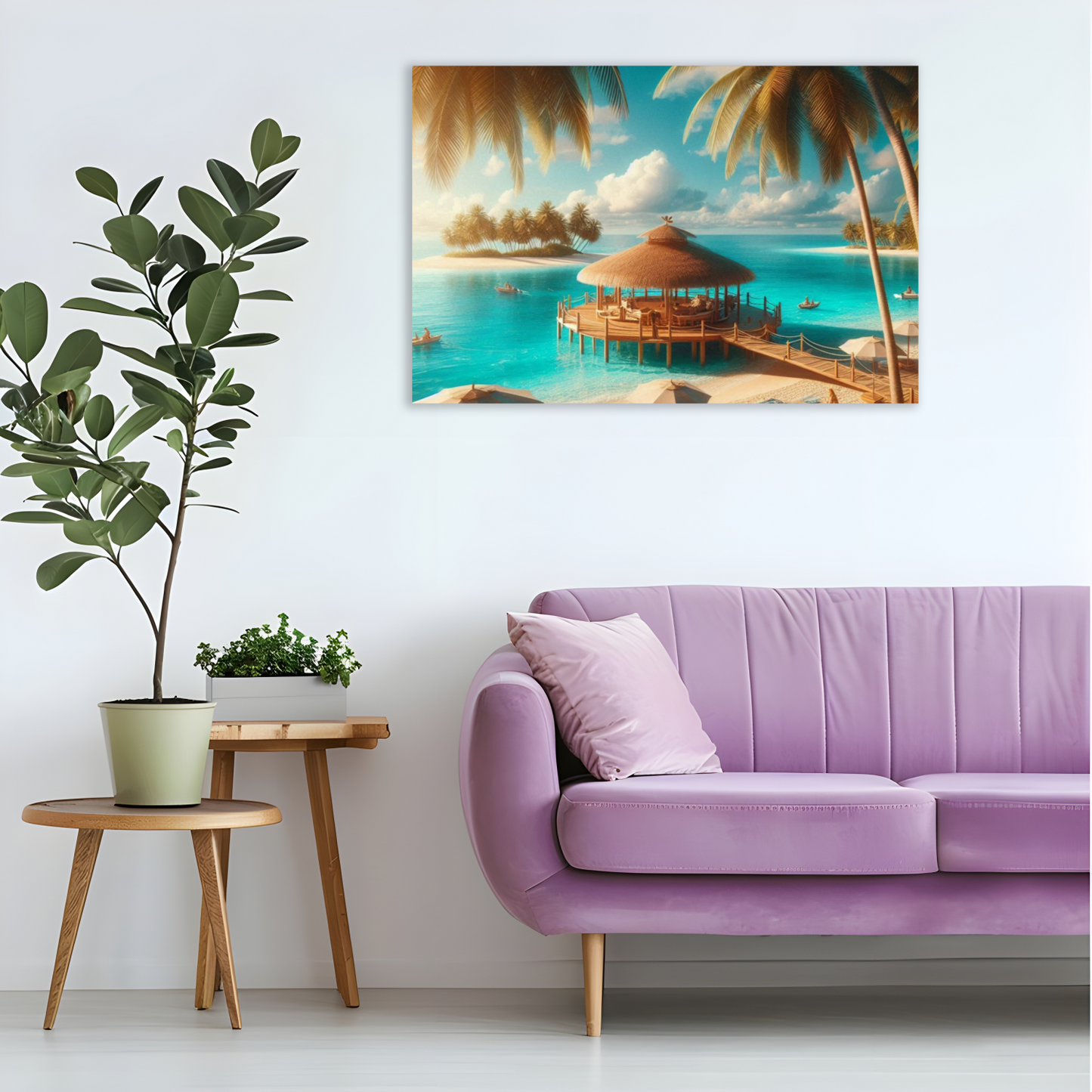 Seaside in Summer Colors – Coastal Canvas Wall Art by superfastpod
