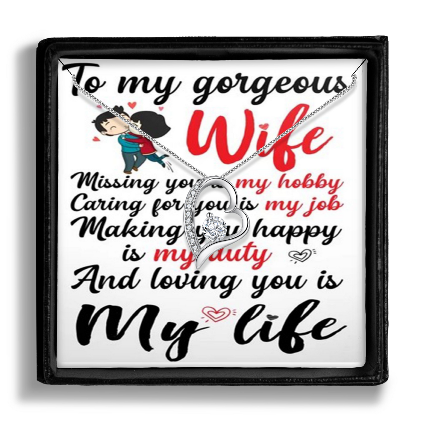 To My Wife – Elegant Necklace Gift for Her – Anniversary or Birthday by MyPrintStreet