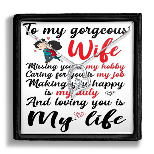 To My Wife – Elegant Necklace Gift for Her – Anniversary or Birthday by MyPrintStreet