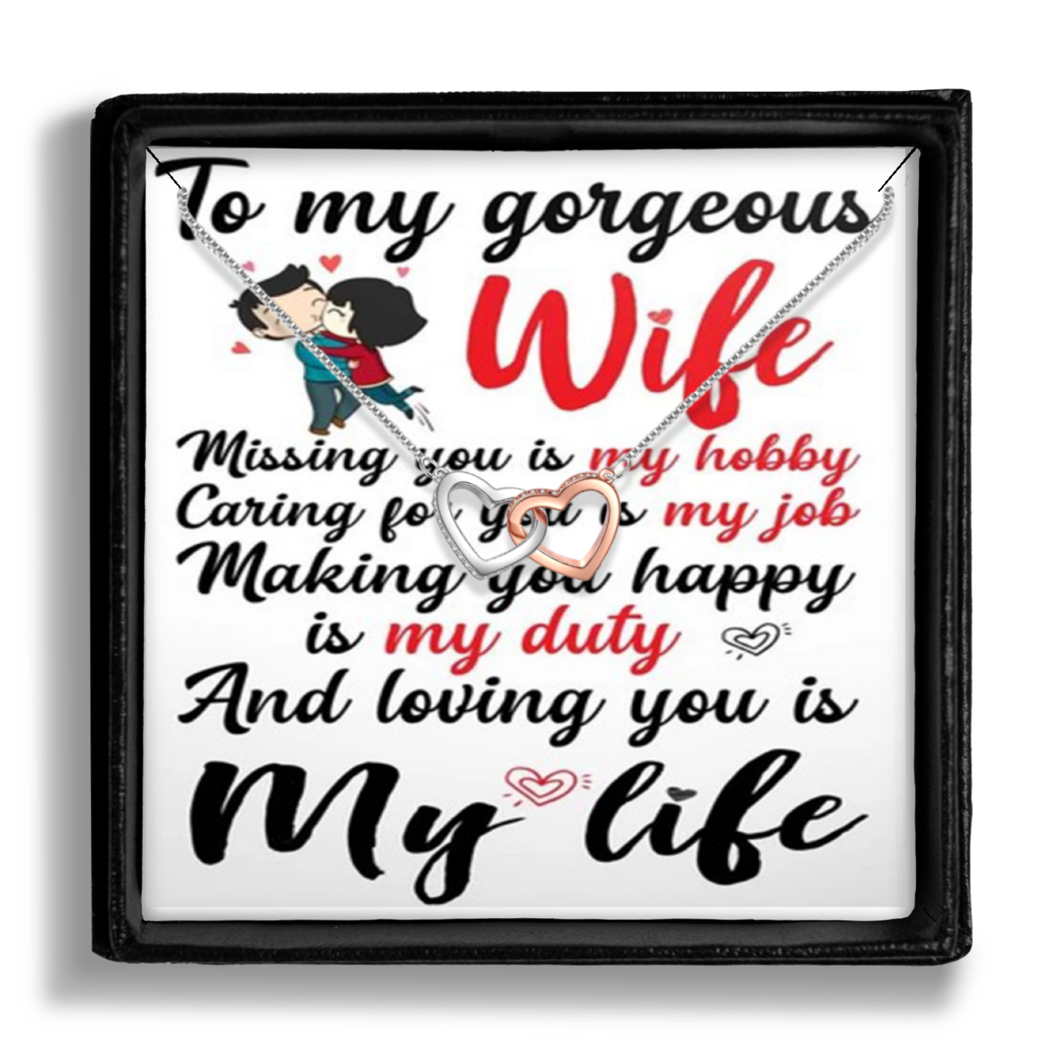 To My Wife – Elegant Necklace Gift for Her – Anniversary or Birthday by MyPrintStreet