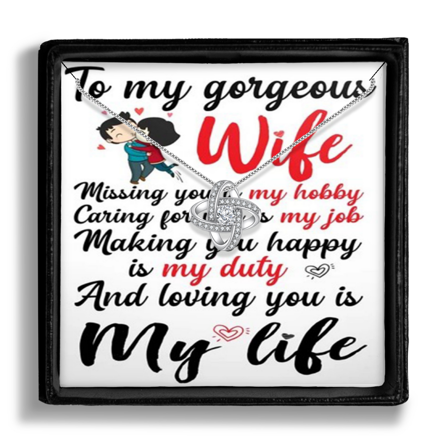 To My Wife – Elegant Necklace Gift for Her – Anniversary or Birthday by MyPrintStreet