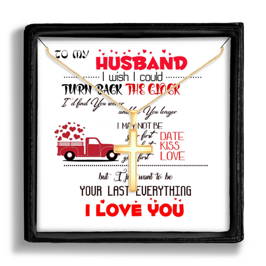 To My Husband – Gold Polished Stainless Steel Necklace | Sentimental Gift for Him by MyPrintStreet