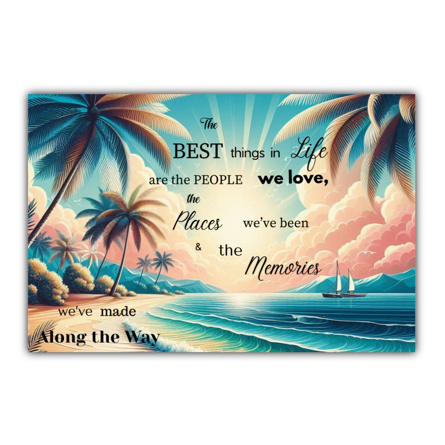 The Best Things in Life Are Free – Inspirational Quote Canvas Wall Art by superfastpod