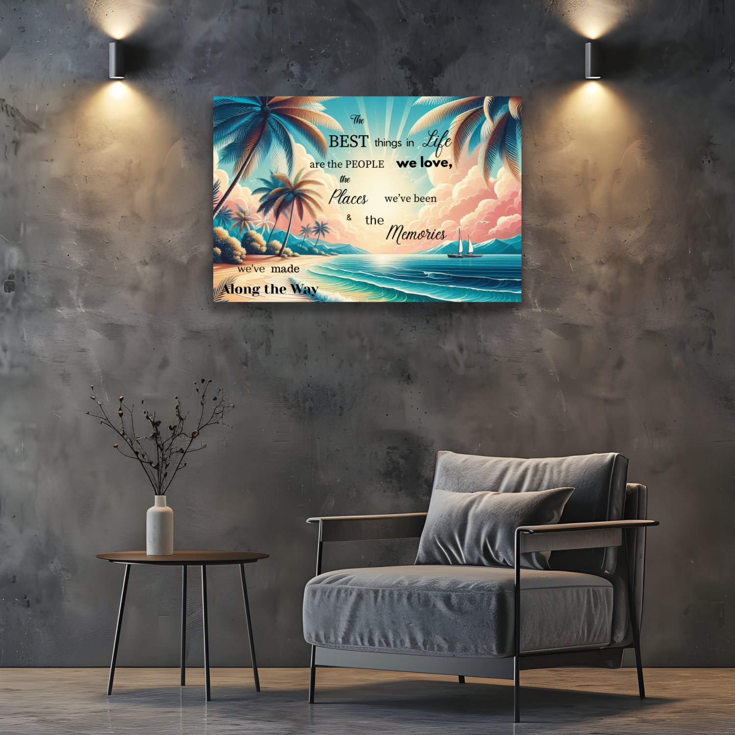 The Best Things in Life Are Free – Inspirational Quote Canvas Wall Art by superfastpod