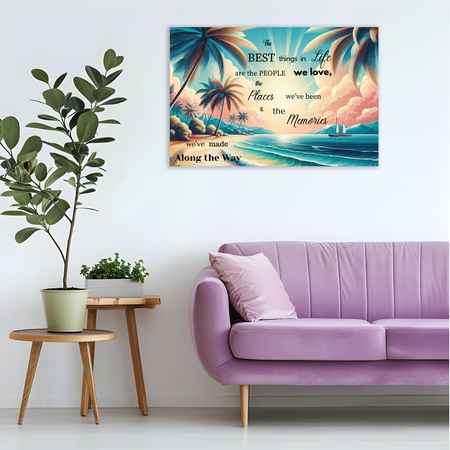 The Best Things in Life Are Free – Inspirational Quote Canvas Wall Art by superfastpod
