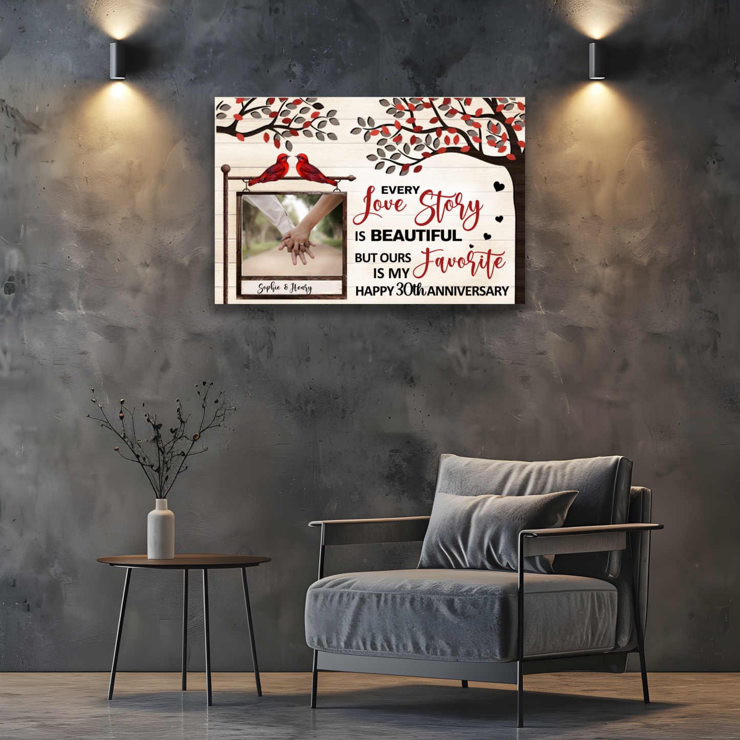 Romantic Canvas Wall Art – Stretched Love Decor for Home, Wedding, or Anniversary Gift by superfastpod