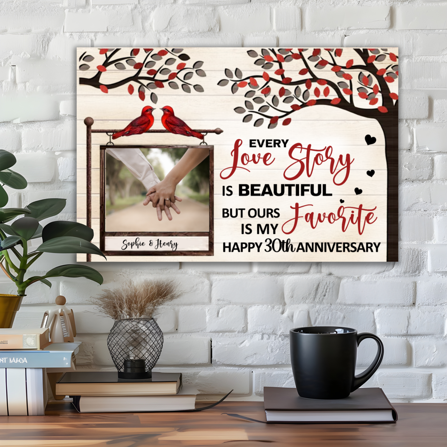 Romantic Canvas Wall Art – Stretched Love Decor for Home, Wedding, or Anniversary Gift by superfastpod