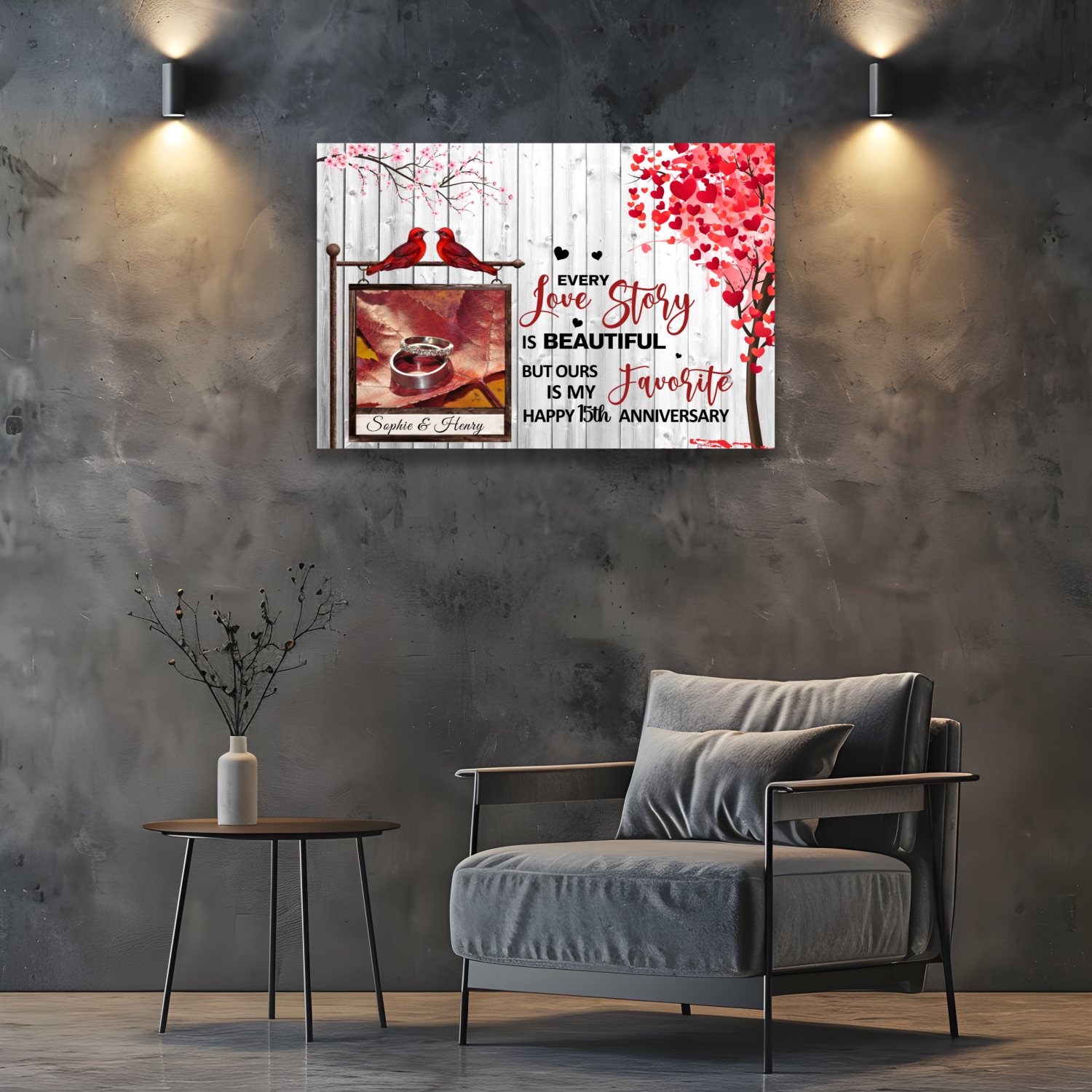 Personalized romantic acrylic wall art featuring couple's names and special date, custom anniversary gift for husband and wife, modern minimalist decor by superfastpod