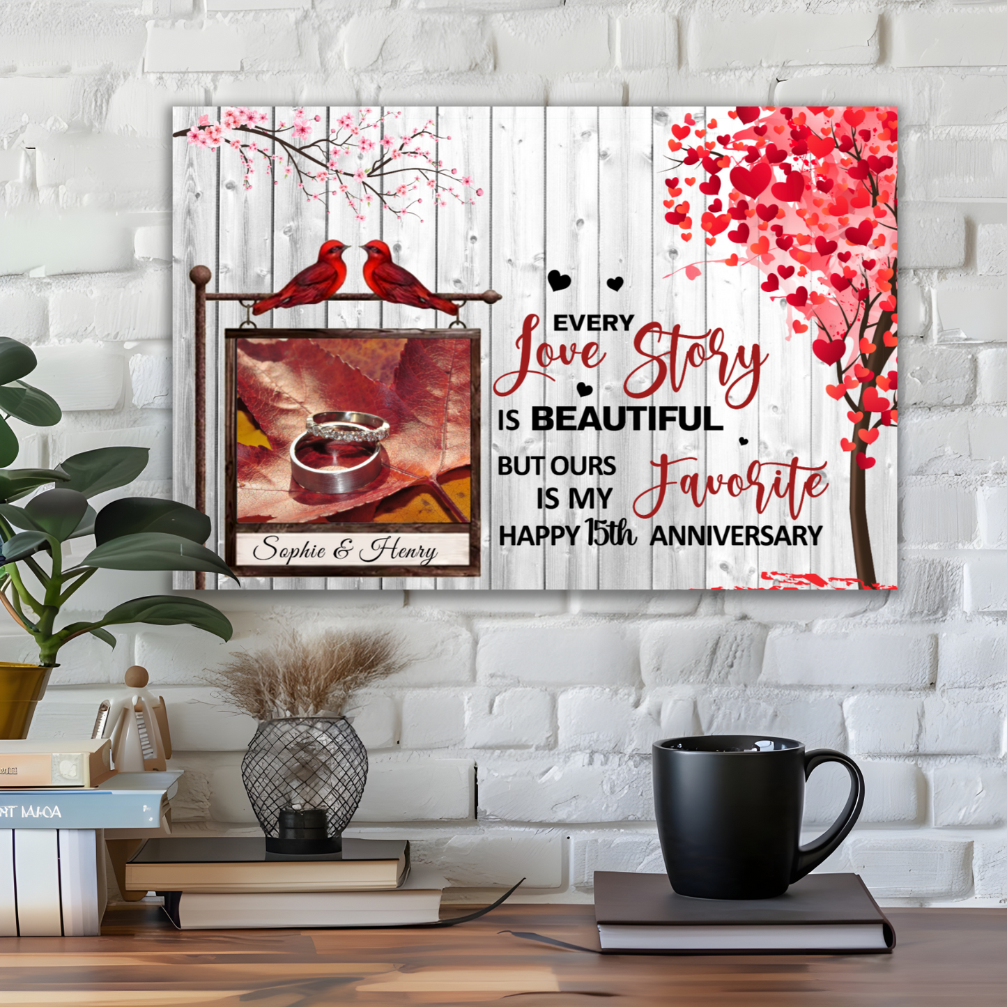 Personalized romantic acrylic wall art featuring couple's names and special date, custom anniversary gift for husband and wife, modern minimalist decor by superfastpod