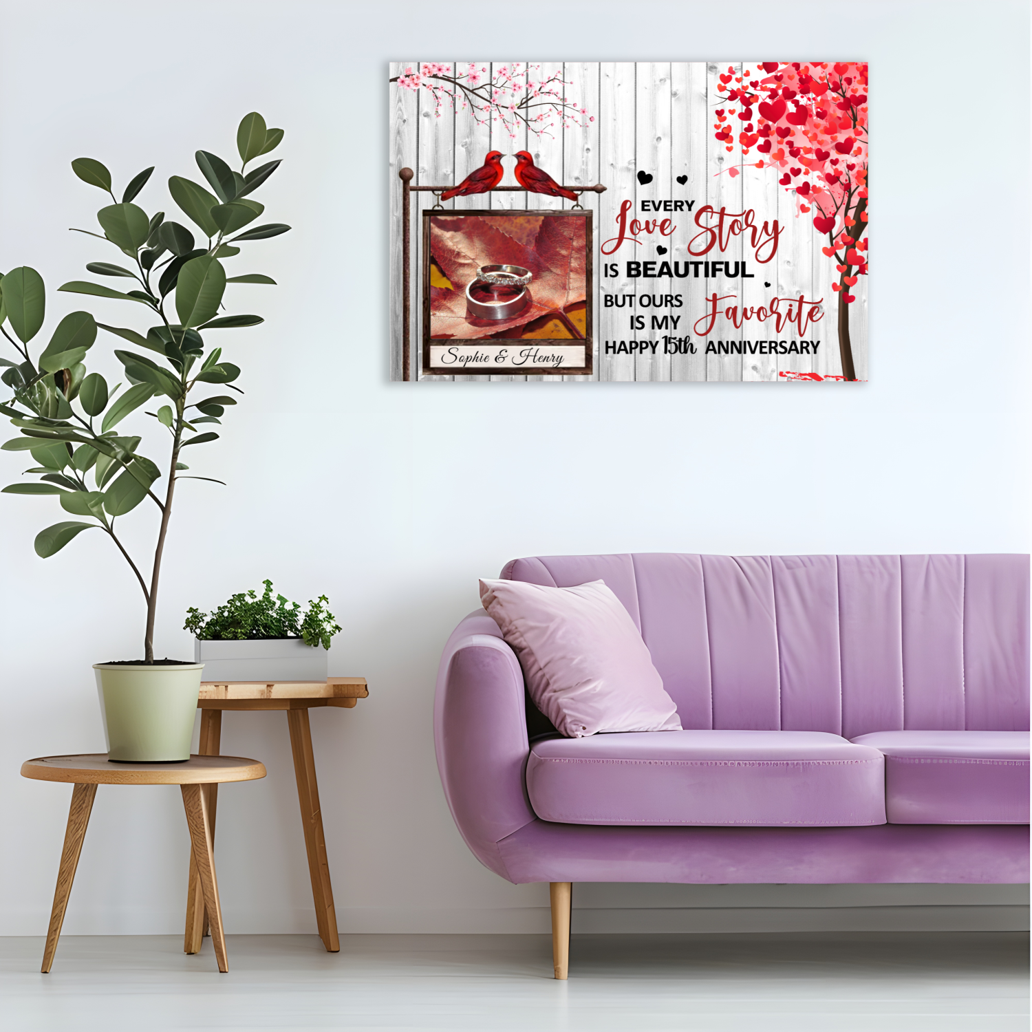 Personalized romantic acrylic wall art featuring couple's names and special date, custom anniversary gift for husband and wife, modern minimalist decor by superfastpod