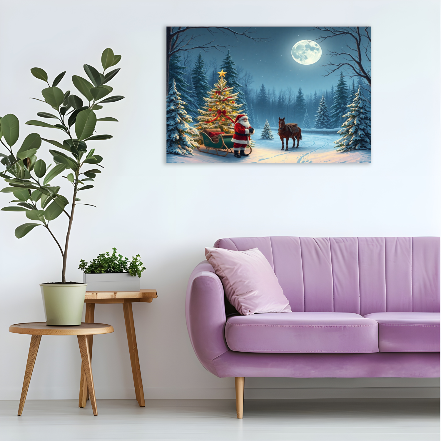 Winter Christmas Scenery Wall Art Canvas by superfastpod