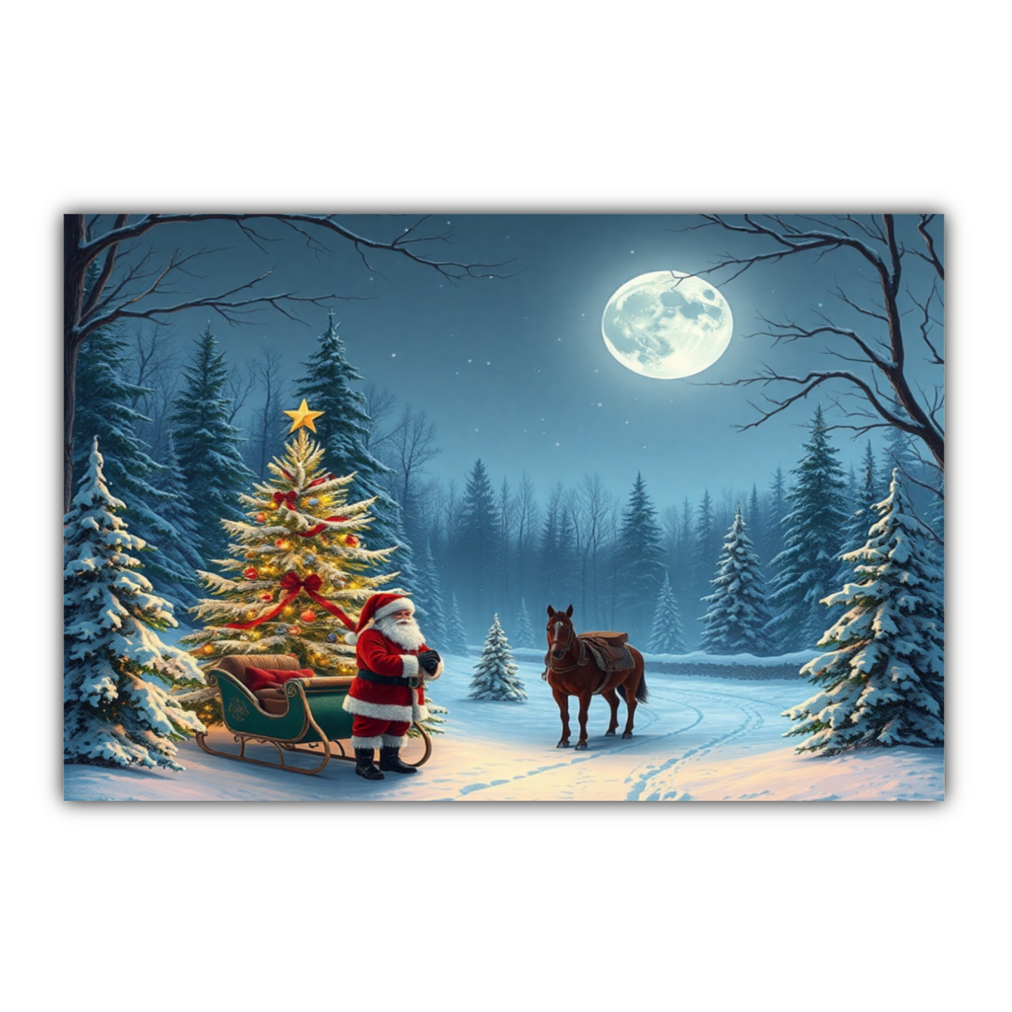 Winter Christmas Scenery Wall Art Canvas by superfastpod