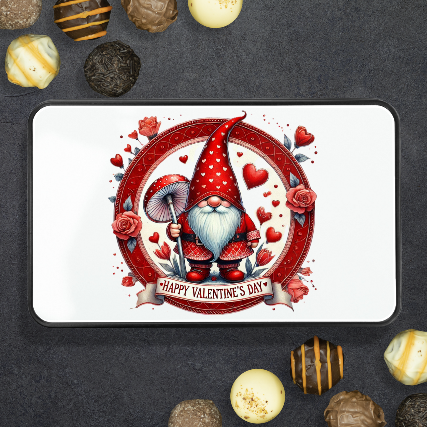 Valentine's Day Gift Tin of 12 Hand Made Truffles