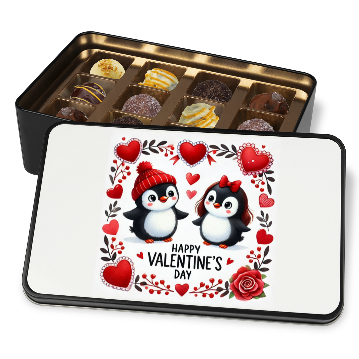 Happy Valentine's Day Tin of 12 Hand Made Truffles