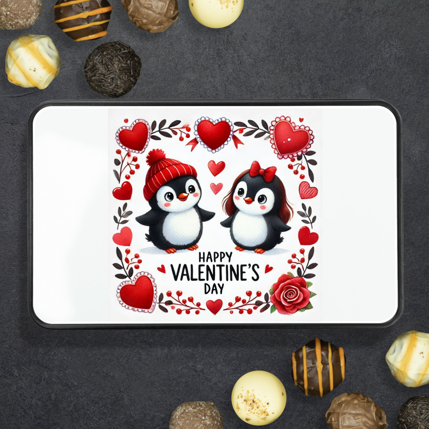 Happy Valentine's Day Tin of 12 Hand Made Truffles