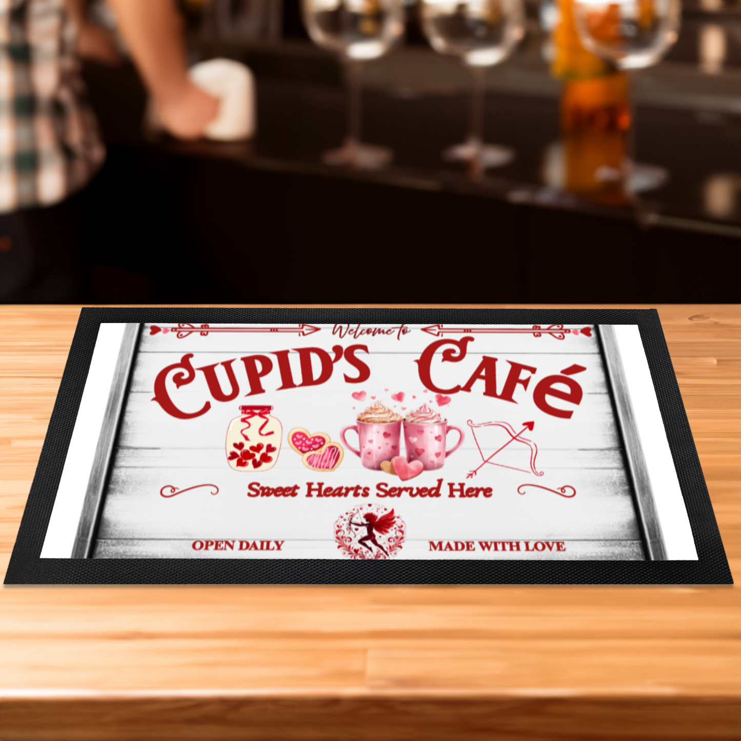 Bar Runner Cupid's Cafe Valentine's Day
