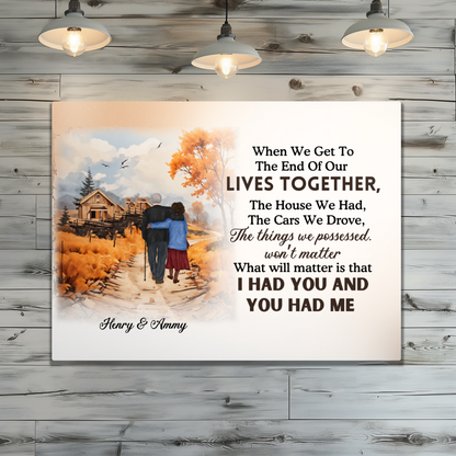 Personalized Fall Couple Metal Print Romantic Anniversary Gift for Grandparents or Couples