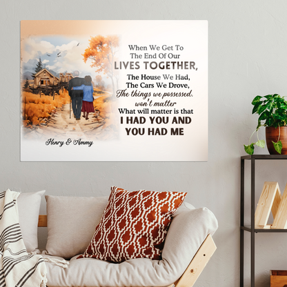 Personalized Fall Couple Metal Print Romantic Anniversary Gift for Grandparents or Couples