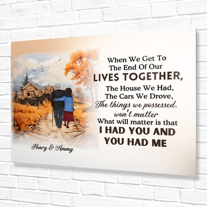 Personalized Fall Couple Metal Print Romantic Anniversary Gift for Grandparents or Couples