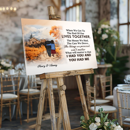 Personalized Fall Couple Metal Print Romantic Anniversary Gift for Grandparents or Couples