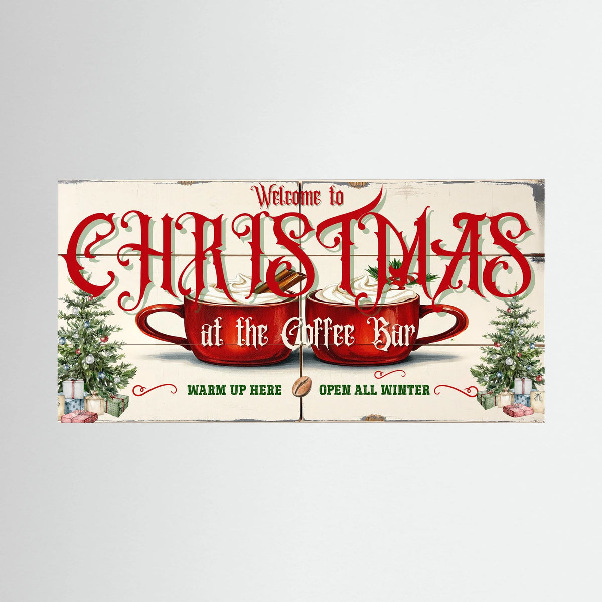 Welcome to Christmas Wall Art Canvas, Christmas Wall Decor, Festive Holiday Canvas Print, Christmas Home Decor, Seasonal Wall Art