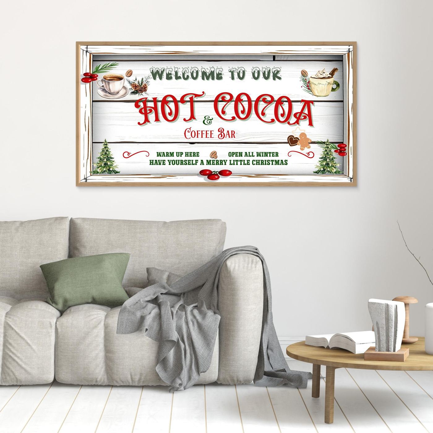 Christmas Canvas wall art Welcome to our Hot Cocoa & Coffee Bar