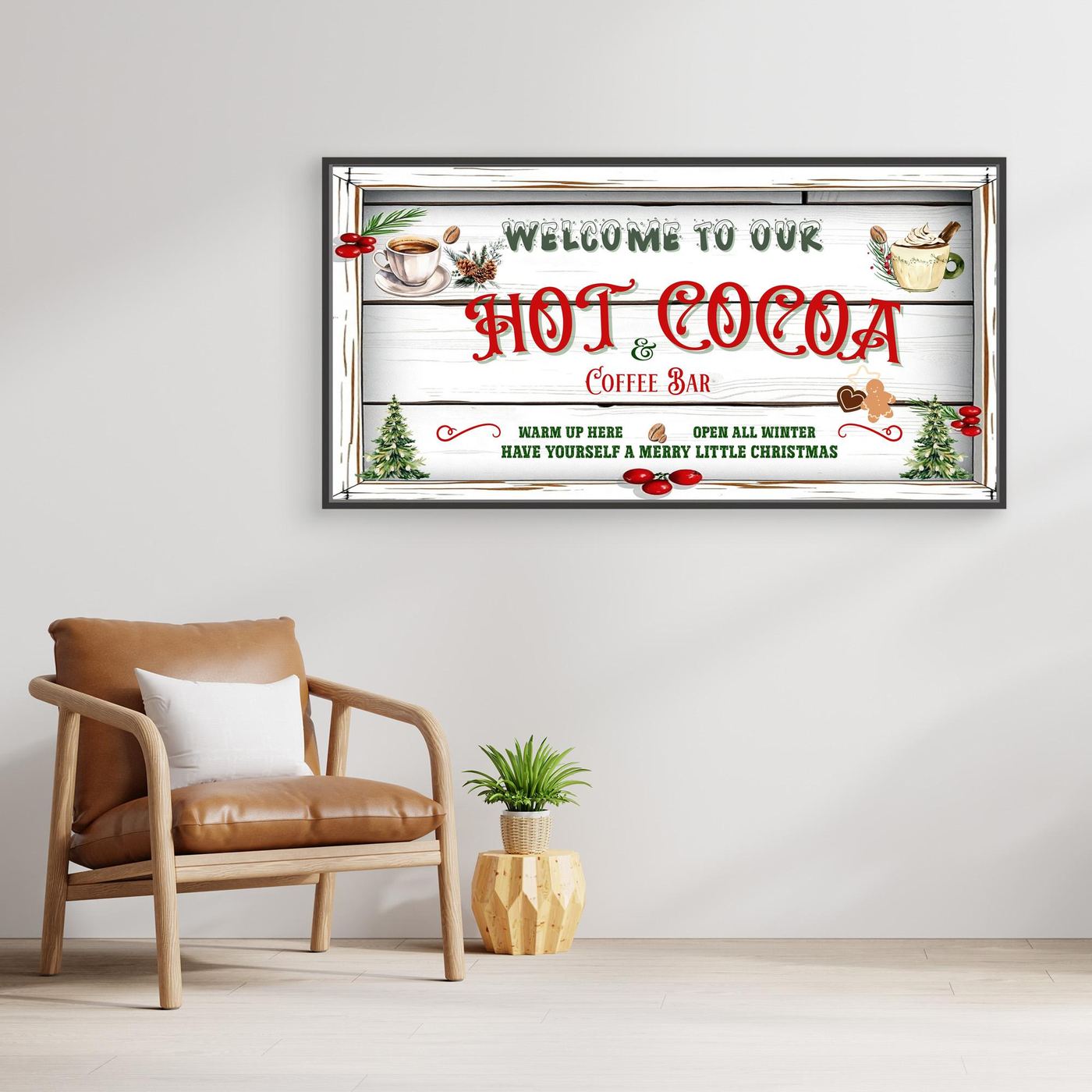 Christmas Canvas wall art Welcome to our Hot Cocoa & Coffee Bar