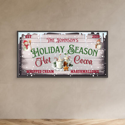 Personalized Christmas Canvas wall art Hot Cocoa Holiday Season