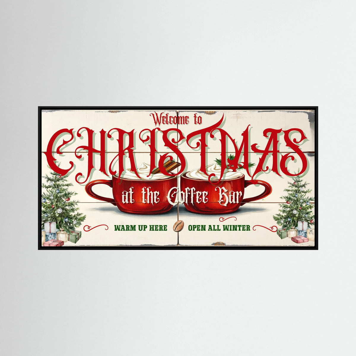 Welcome to Christmas Wall Art Canvas, Christmas Wall Decor, Festive Holiday Canvas Print, Christmas Home Decor, Seasonal Wall Art