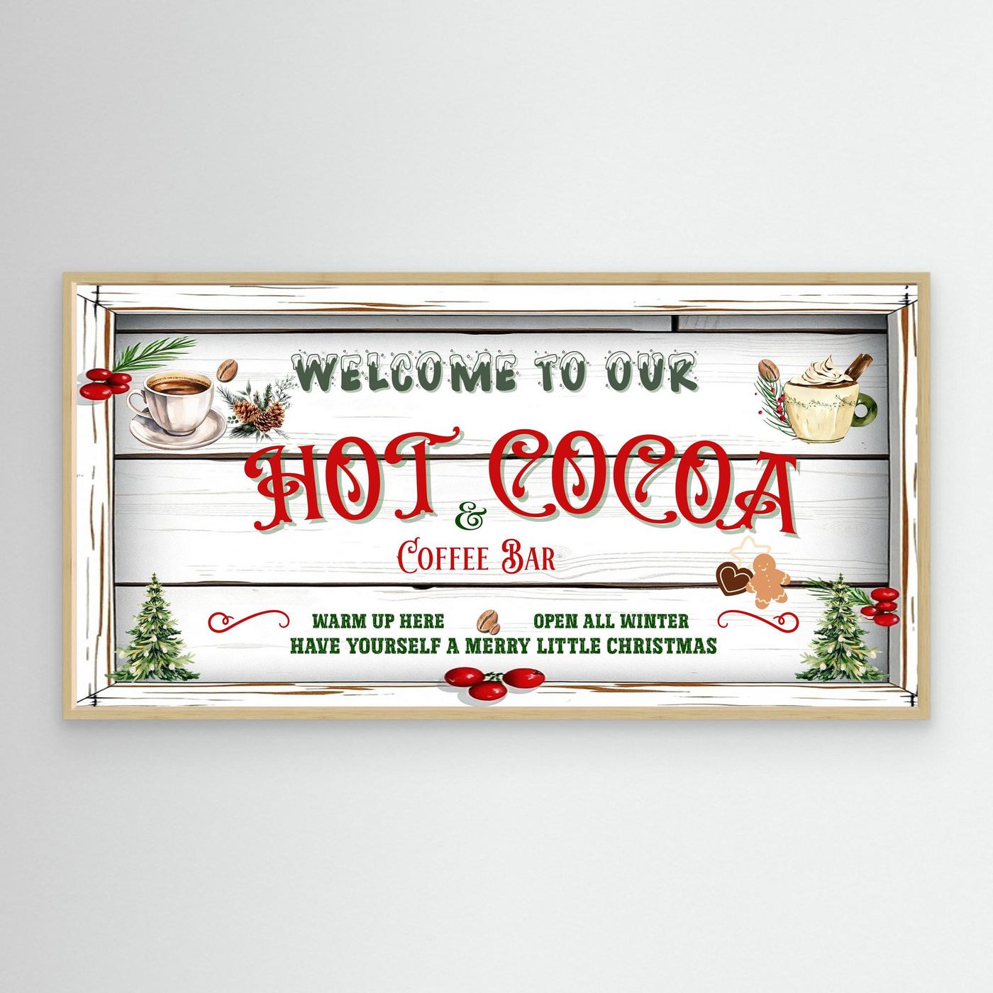 Christmas Canvas wall art Welcome to our Hot Cocoa & Coffee Bar