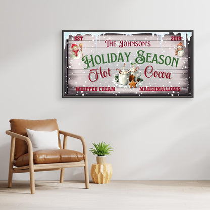 Personalized Christmas Canvas wall art Hot Cocoa Holiday Season
