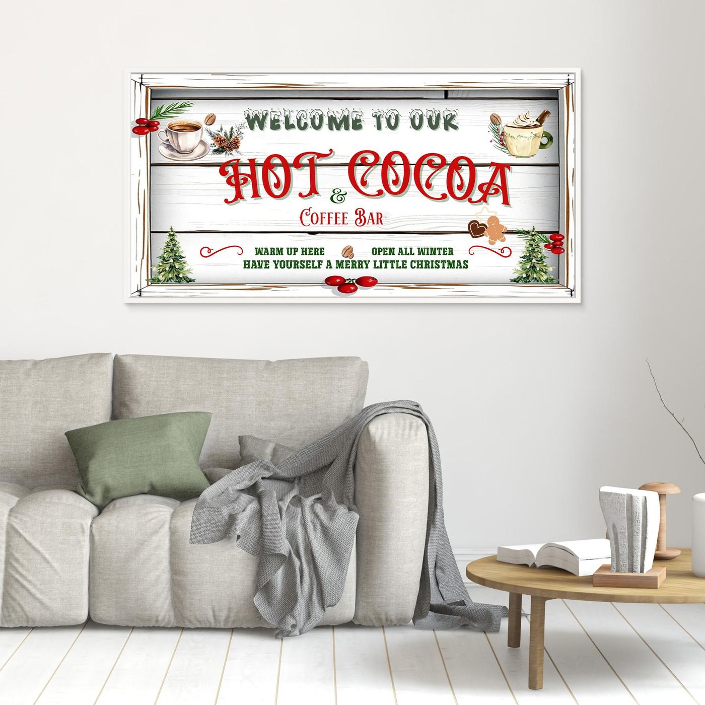 Christmas Canvas wall art Welcome to our Hot Cocoa & Coffee Bar