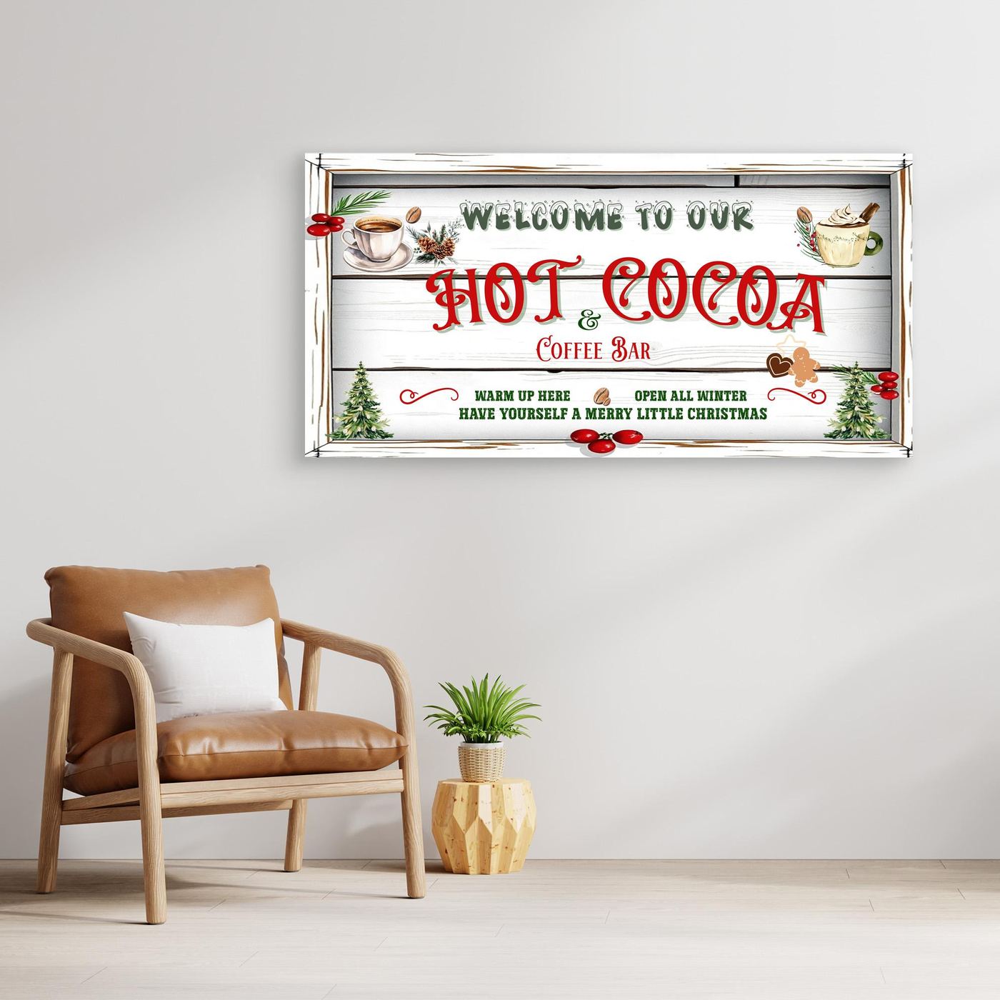 Christmas Canvas wall art Welcome to our Hot Cocoa & Coffee Bar