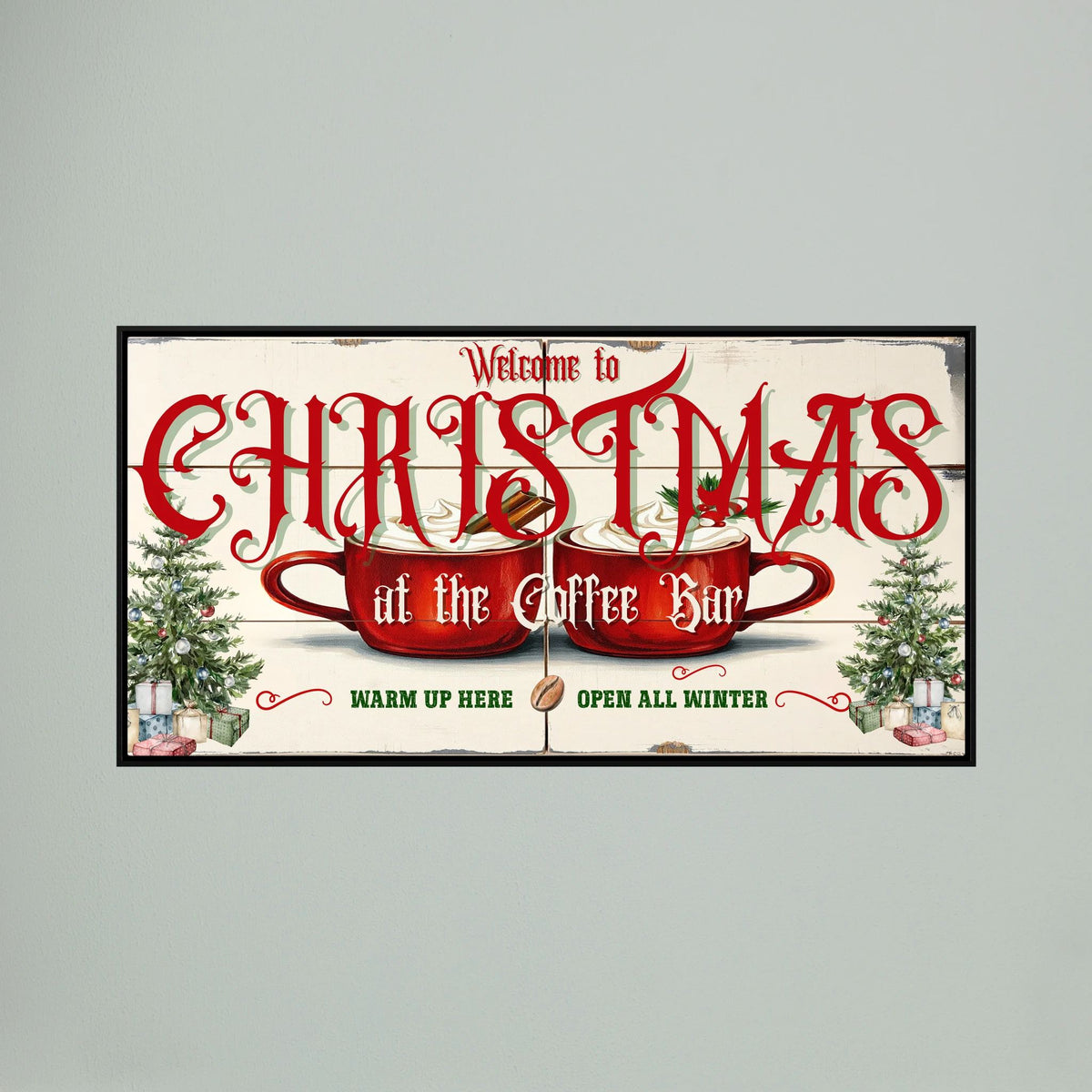 Welcome to Christmas Wall Art Canvas, Christmas Wall Decor, Festive Holiday Canvas Print, Christmas Home Decor, Seasonal Wall Art
