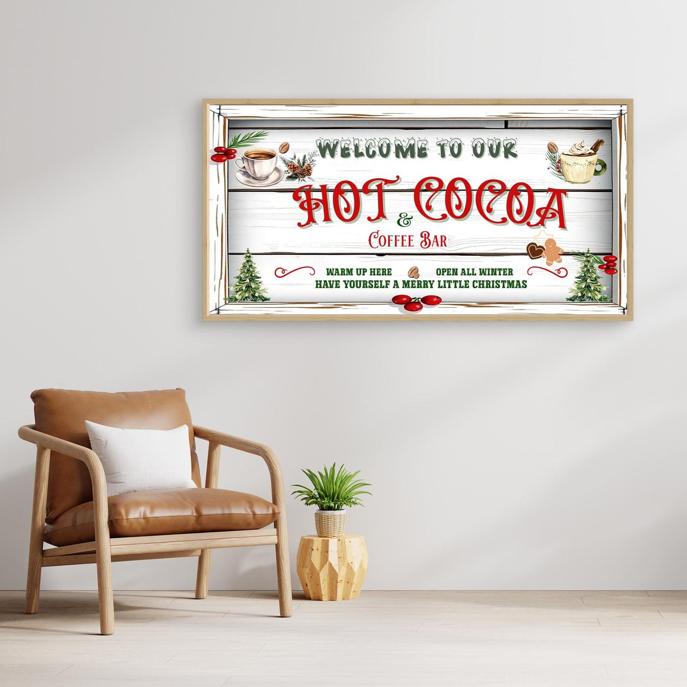 Christmas Canvas wall art Welcome to our Hot Cocoa & Coffee Bar