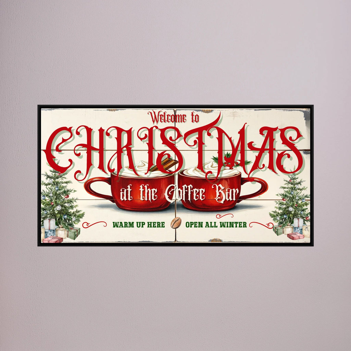 Welcome to Christmas Wall Art Canvas, Christmas Wall Decor, Festive Holiday Canvas Print, Christmas Home Decor, Seasonal Wall Art