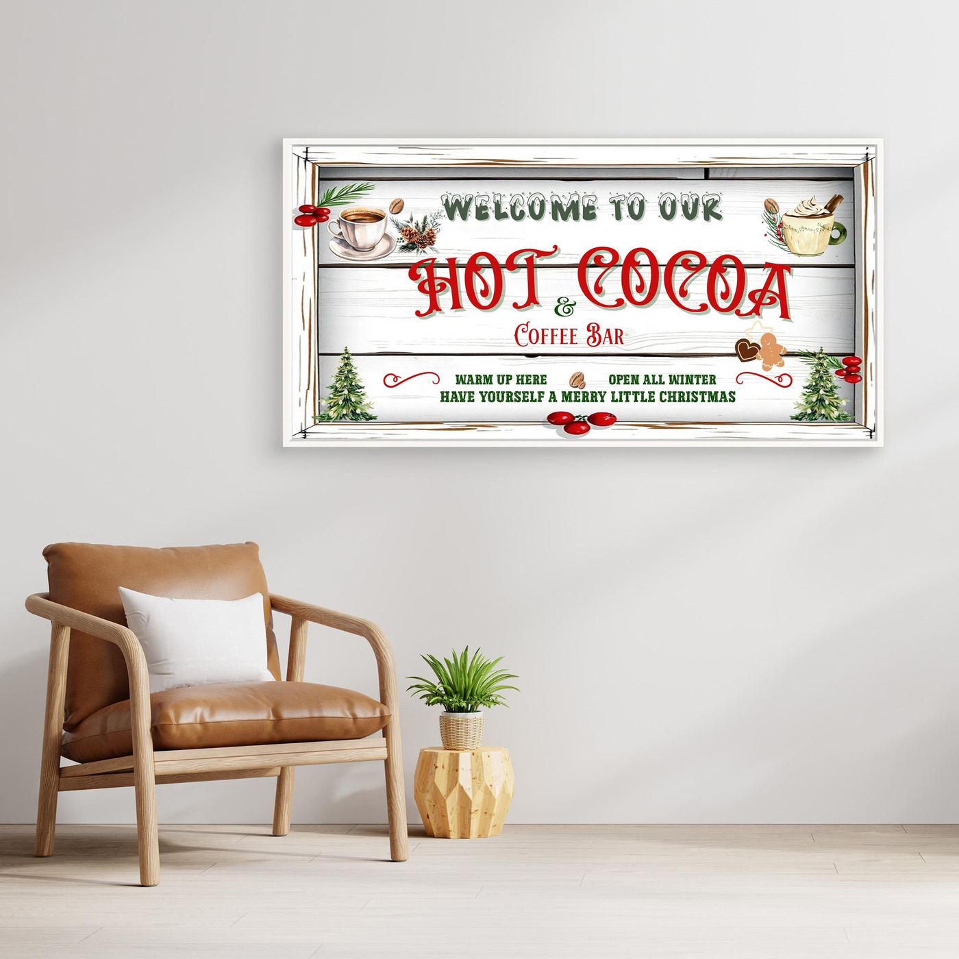 Christmas Canvas wall art Welcome to our Hot Cocoa & Coffee Bar