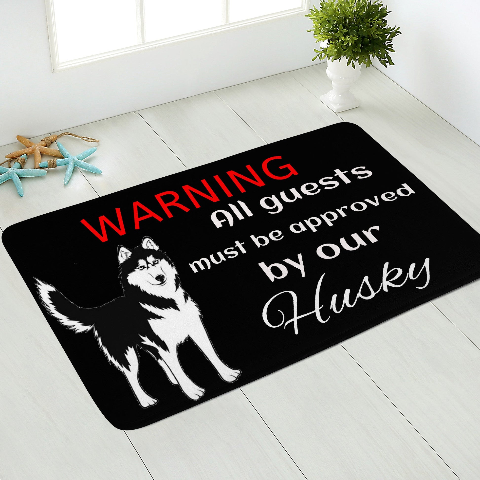 Doormat Warning Husky JewelryLuxeUS.store