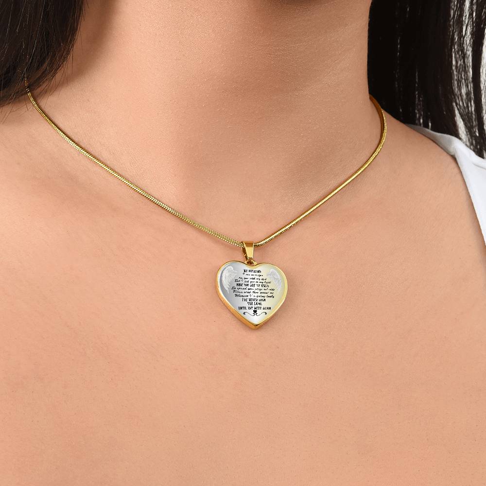 Personalized Husband Memorial Heart Necklace: Angel Memory Keepsake - JewelryLuxeUS.Shop