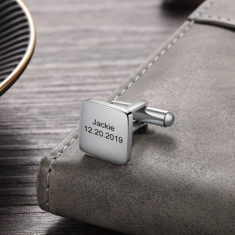 Personalized Stainless Steel Cufflinks for Men – Custom Engraved Wedding & Anniversary Gift - JewelryLuxeUS.Shop