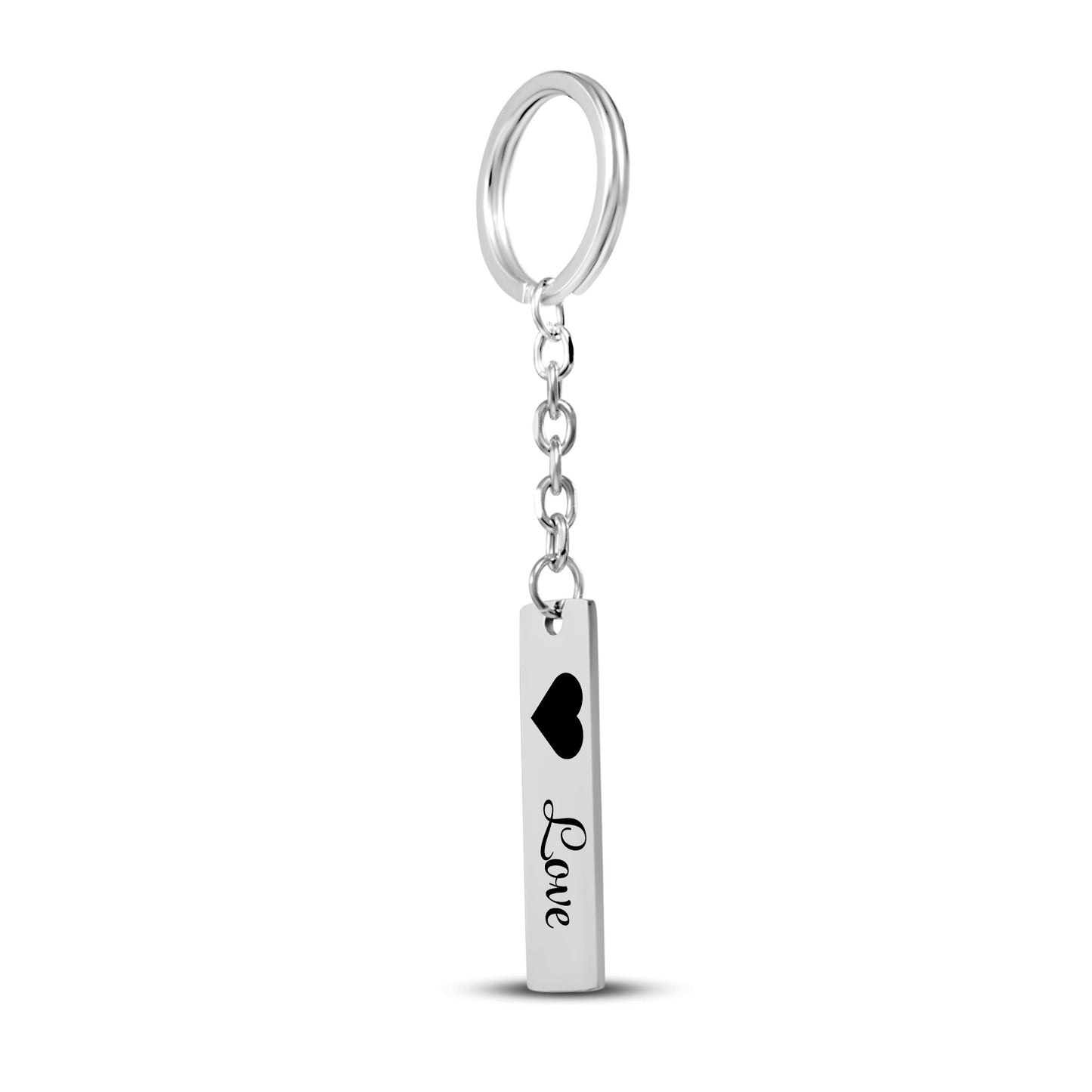 Personalized Vertical Bar Love Keychain – Custom Engraved Gift for Couples by OwnPrint