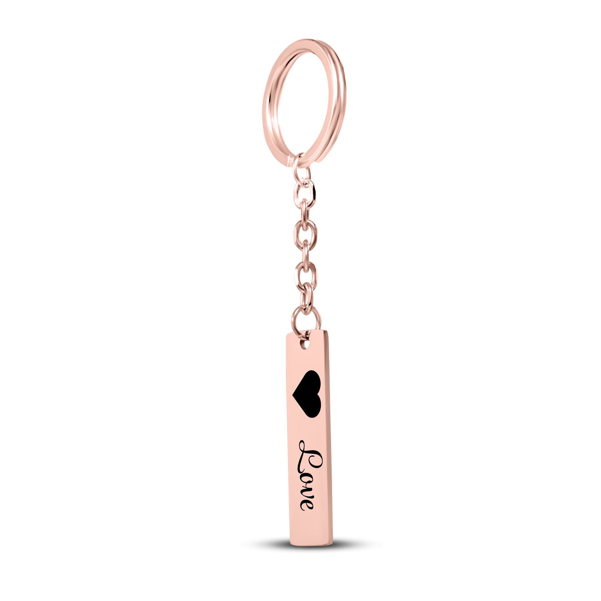 Personalized Vertical Bar Love Keychain – Custom Engraved Gift for Couples by OwnPrint