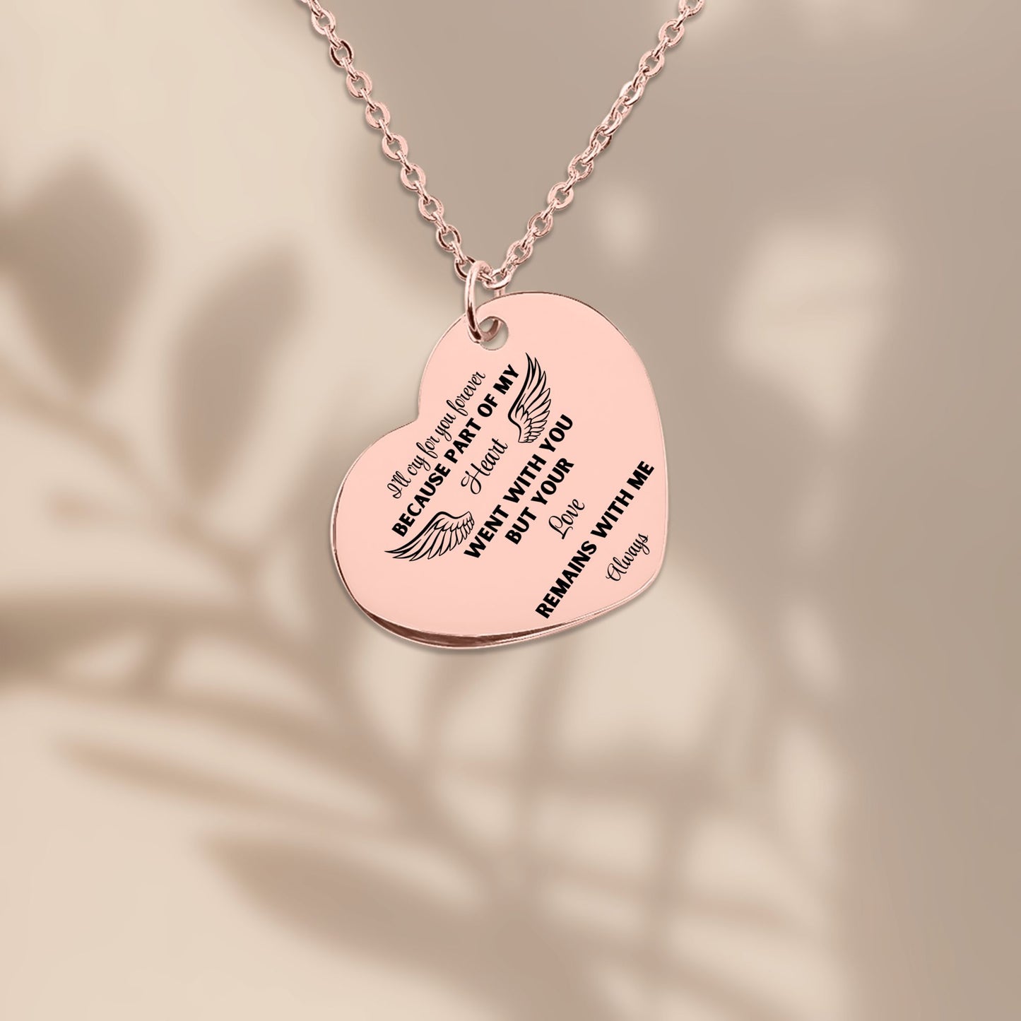 Heart Necklace I'll cry for you forever, memorial necklace, gift for her, gift for widow by OwnPrint
