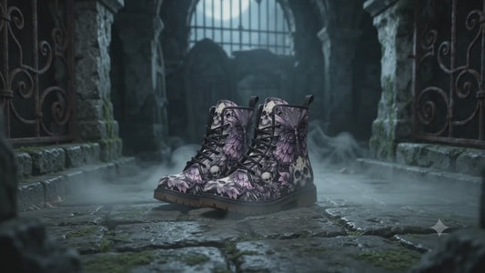 Rose & Skull Lightweight Boots violet