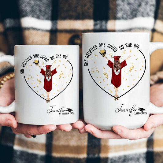 She Believed She Could So She Did - Personalized Mug - JewelryLuxeUS.Shop