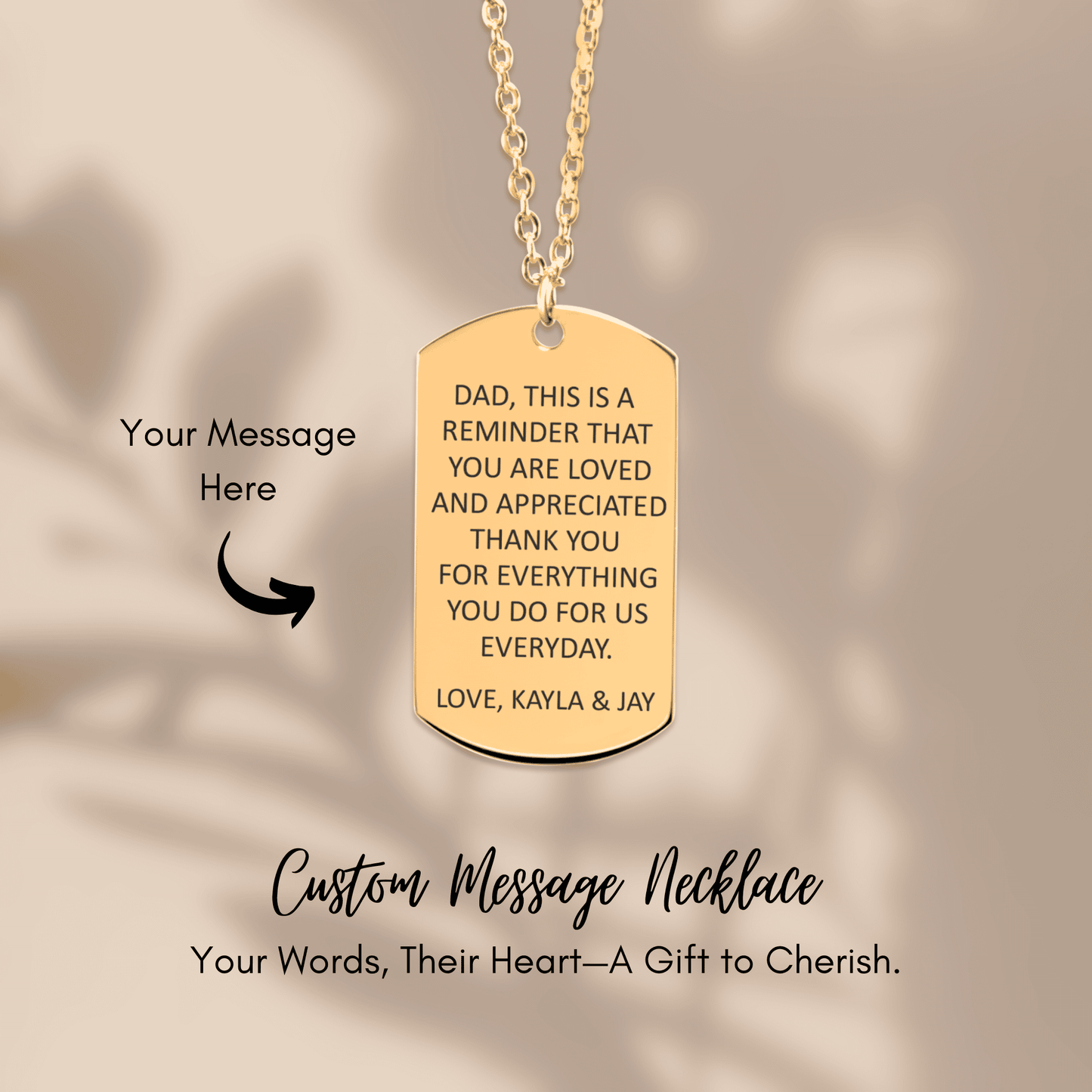 Custom Tag Necklace with Personalized Christmas Message Card by OwnPrint