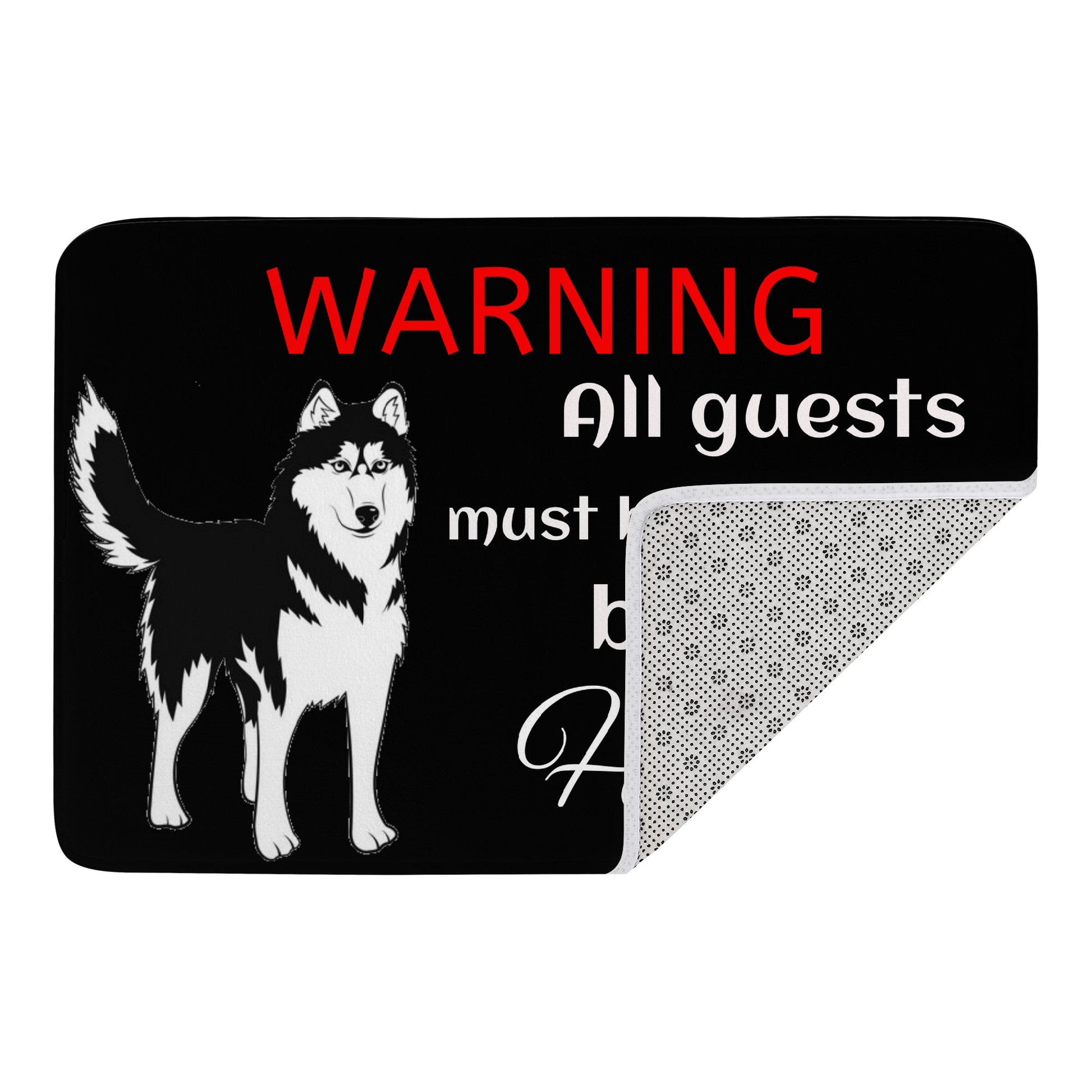 Doormat Warning Husky JewelryLuxeUS.store